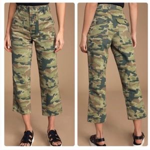 NWT Free People Camo Cropped Pants (Sz. 32)